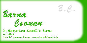 barna csoman business card